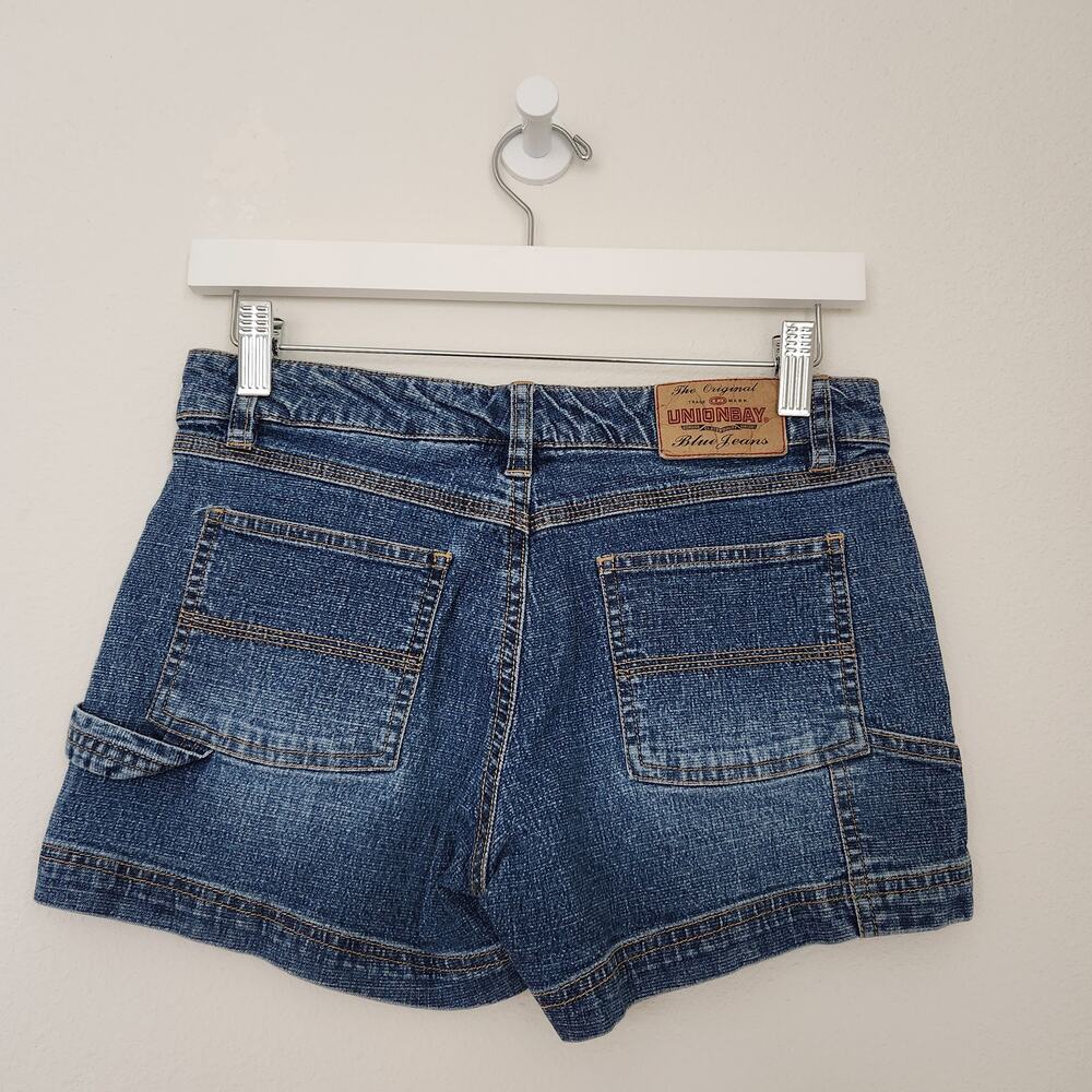 Vintage Y2K Union Bay Medium Wash Low Rise Denim Shorts Stretch Skater 0 - Picture 6 of 6